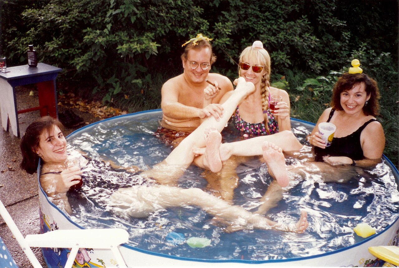 Kiddie pool in backyard
