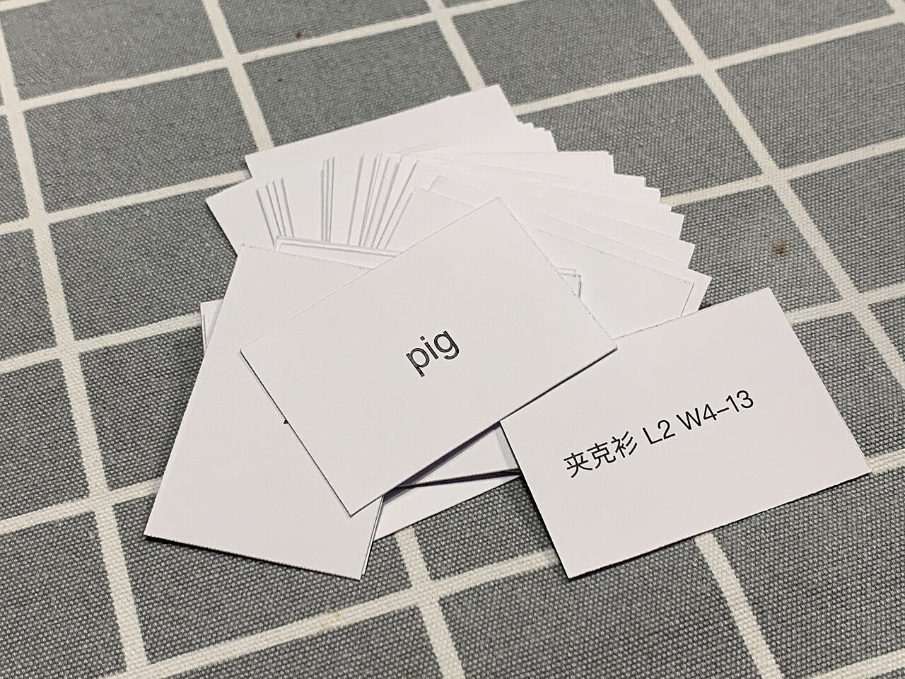 語学学習用の単語フラッシュカード