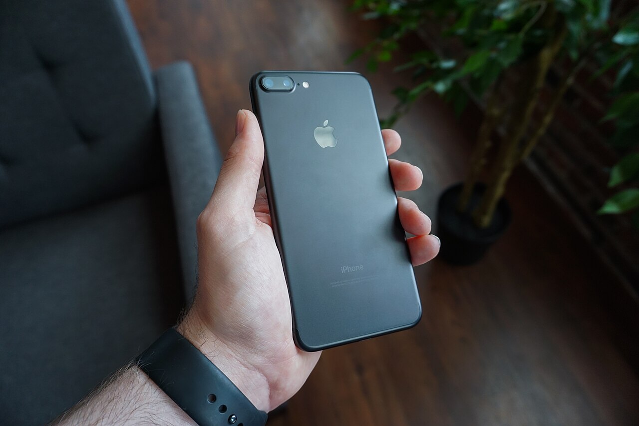 スマートフォンを手に持つ様子