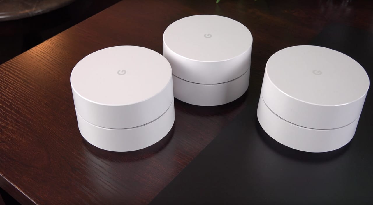 3台構成のGoogle WiFiルーター（メッシュ型システムの例）